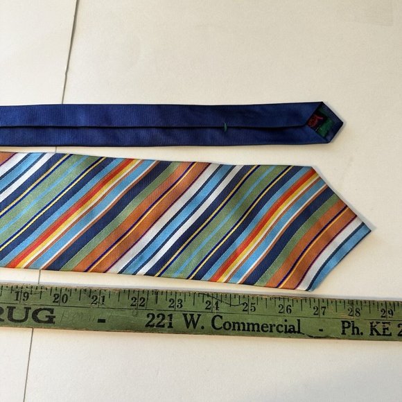 TOMMY HILFIGER Vintage Striped Men's 100% Silk Neck Tie Made In USA - Picture 8 of 8